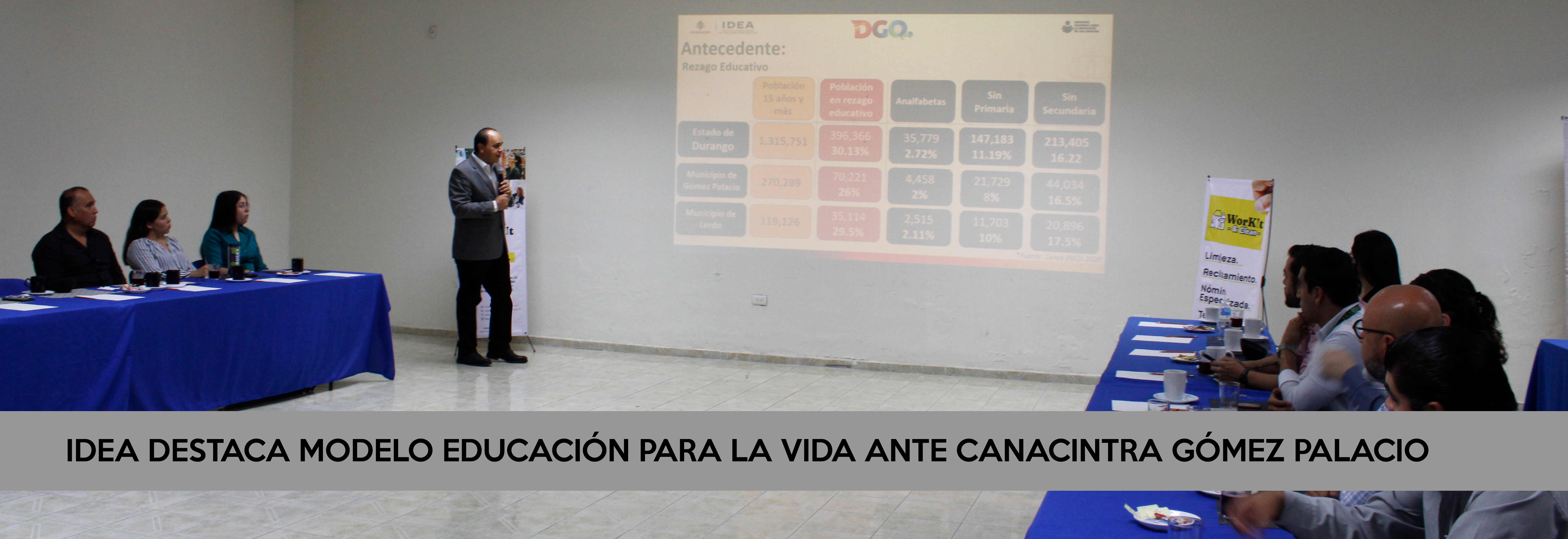 IDEA destaca modelo Educación para la Vida ante Canacintra Gómez Palacio